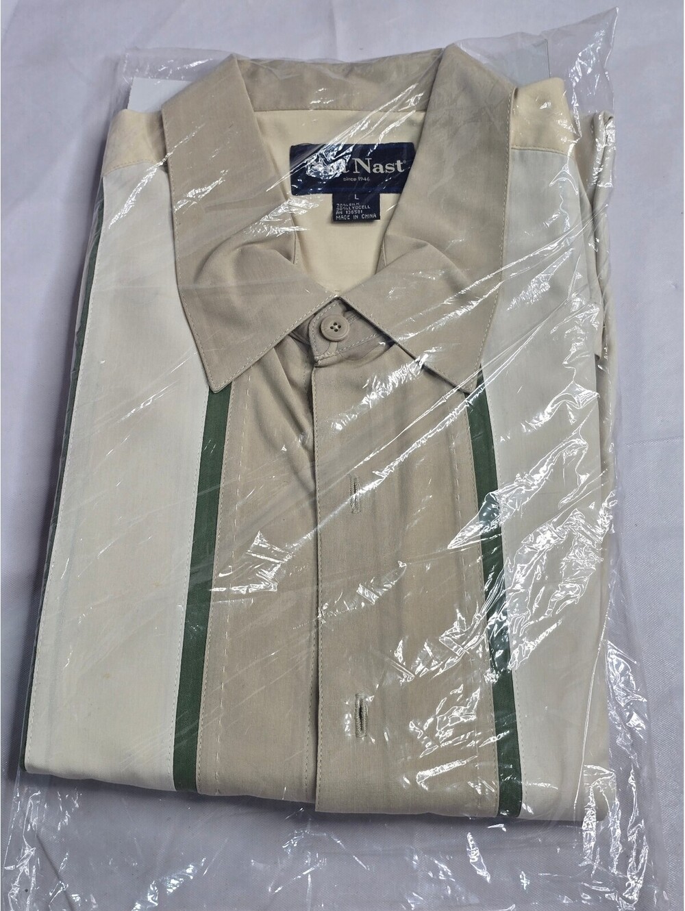 NWT Nat Nast Luxury Originals Mens Large L Silk Blend Short Sleeve Camp Shirt